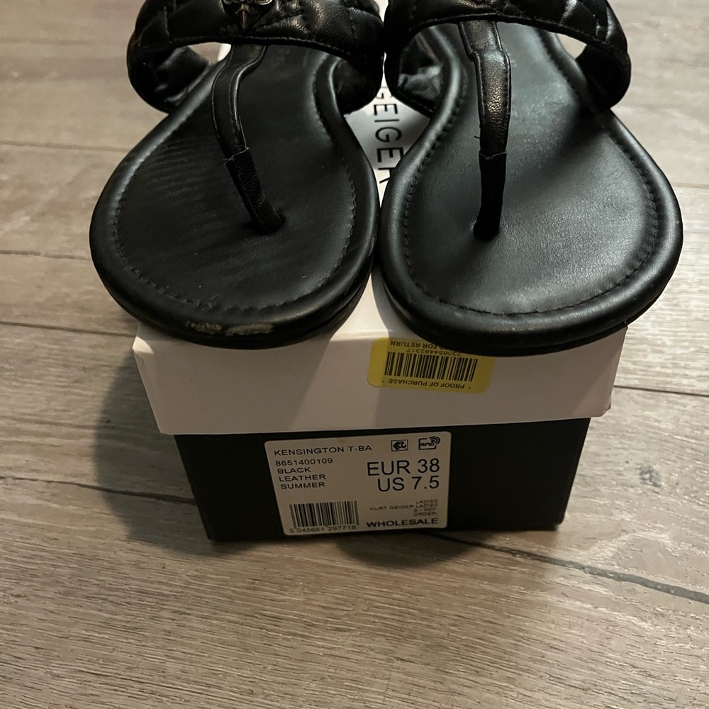 Kurt Geiger Black Leather Sandals
